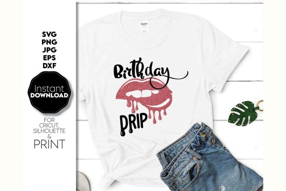 Birthday Drip Lips: A Graphic Asset for Craft-Based Brands