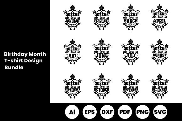 Birthday Month Bundle: Versatile Graphics for Print Templates