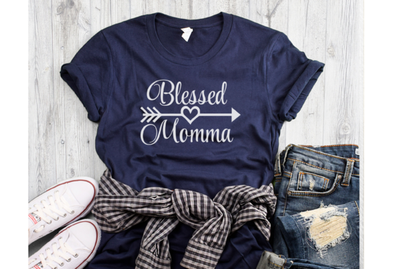 Blessed Momma Heart Arrow SVG for T-Shirt Designs
