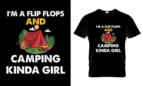 Flip Flops Camping T-Shirt: A Graphics Gem for Print Templates