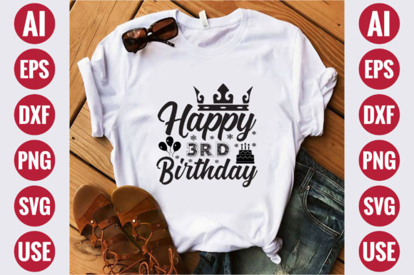 Happy 3rd Birthday: A Charming Addition to T-Shirt Designs and Graphics