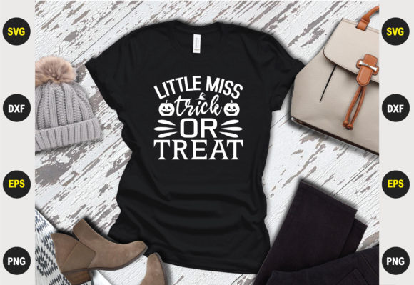 Little Miss Trick or Treat: A Charming Graphics Asset for T-Shirt Designs