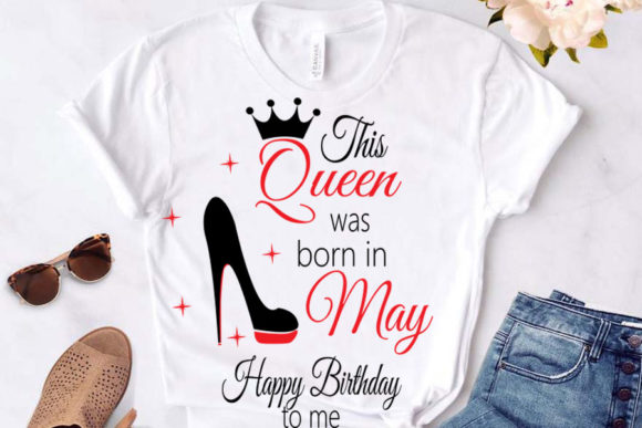 This Queen Was Born in May Svg: A Must-Have for T-Shirt Designs and Graphics