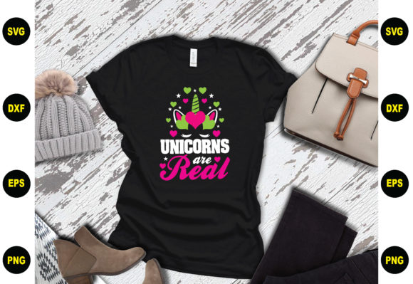 Unicorns Are Real Design: A Magical Graphics Asset for T-Shirt Designs